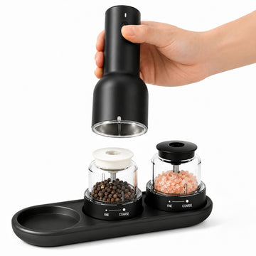 SeasonPro NEO Electric Salt and Pepper Mill Seasoning Set Black