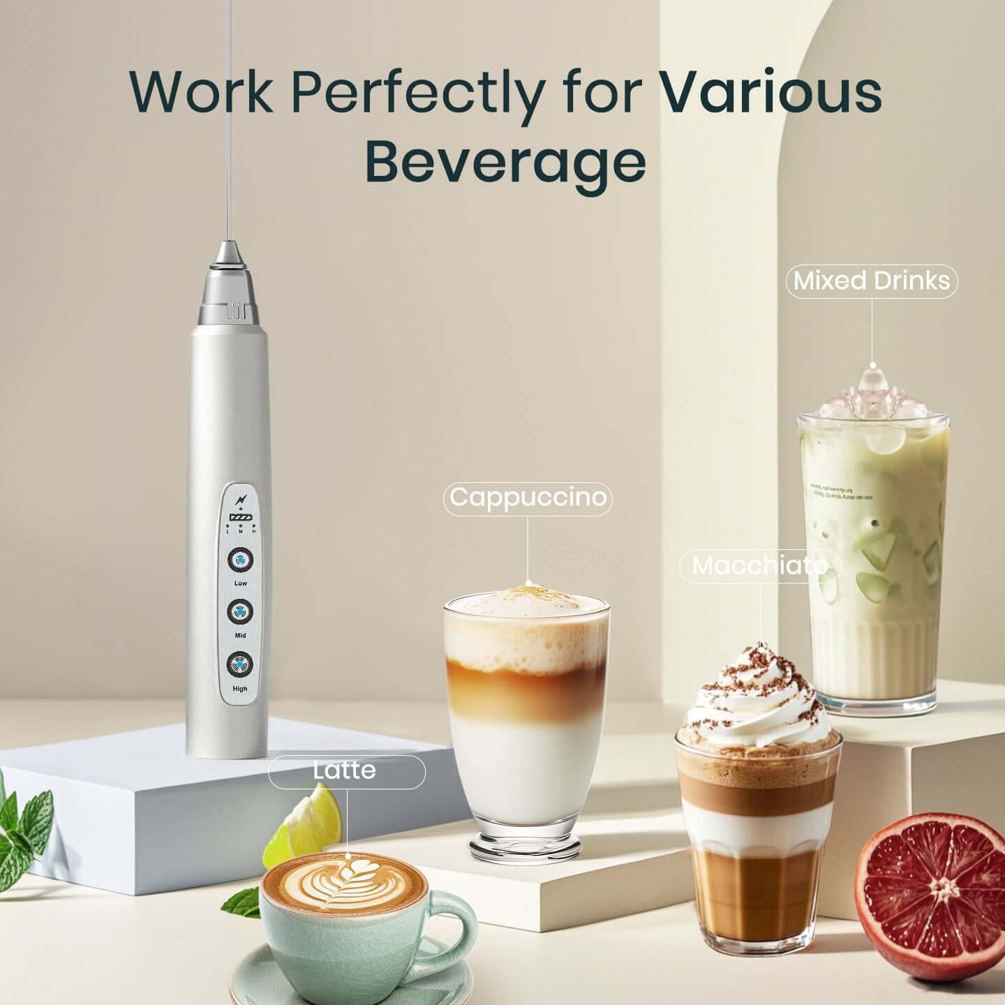 ODIFORGO Milk Frother Silver Color