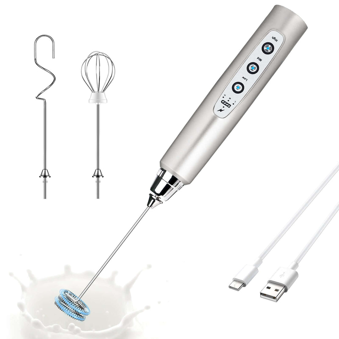 ODIFORGO Milk Frother Silver Color