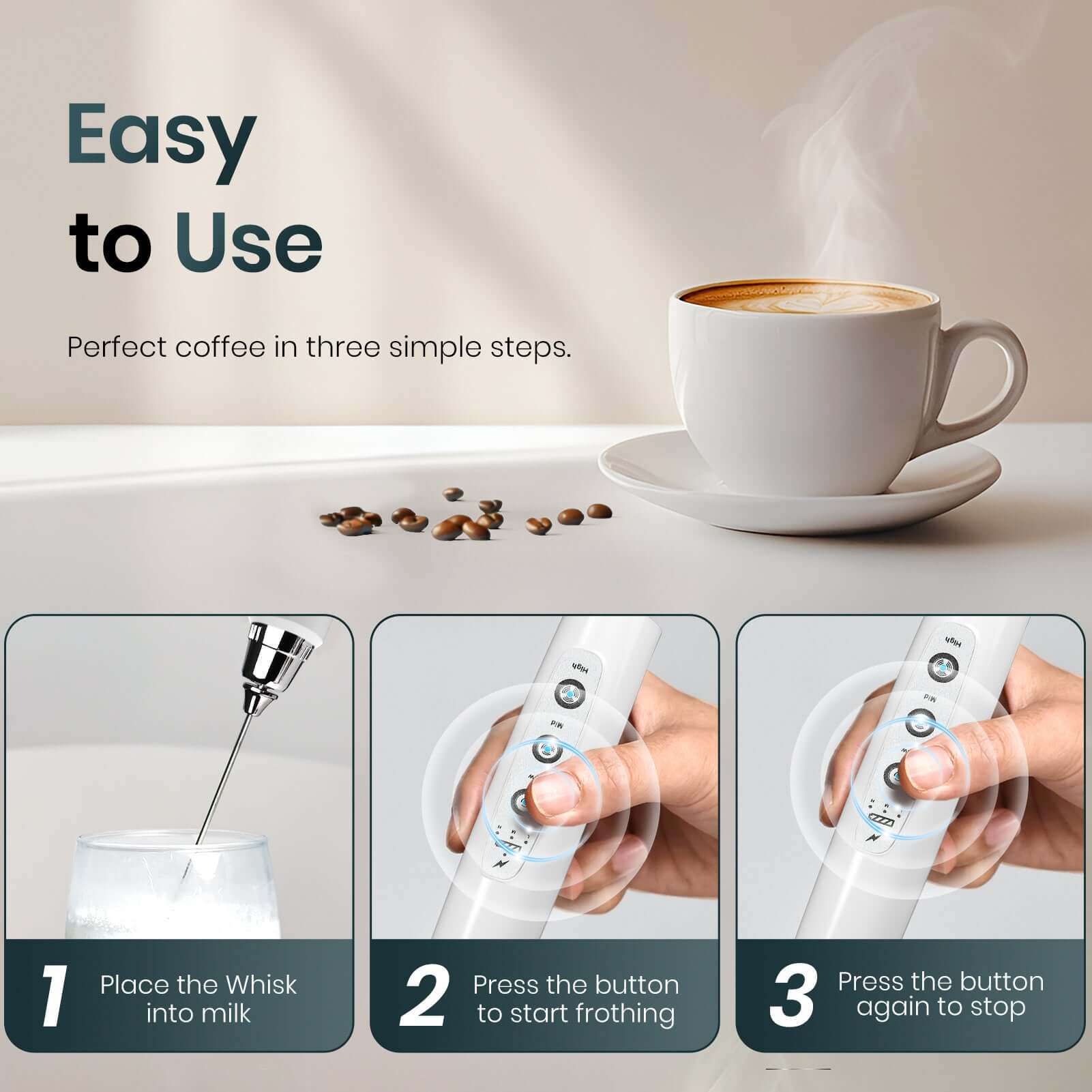 ODIFORGO Milk Frother White Color