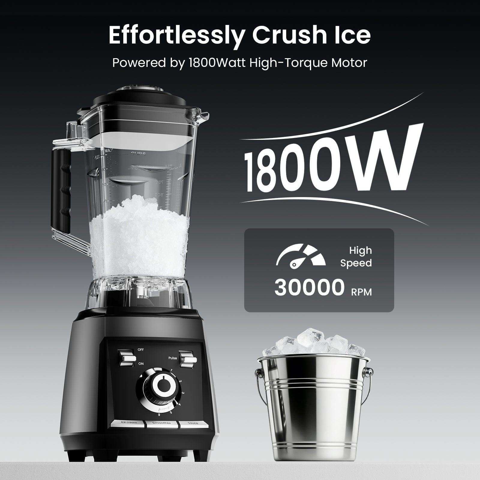 Odiforgo 1800W Professional Blender crushing ice
