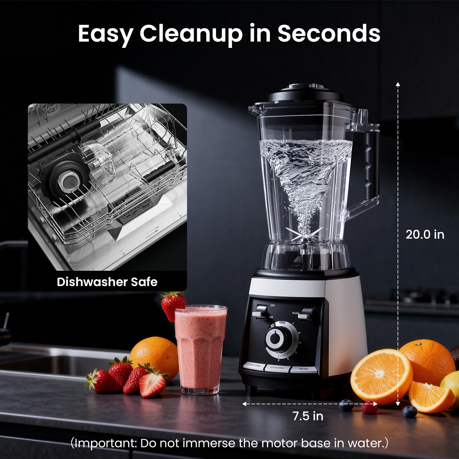 Odiforgo 1800W Professional Blender is easy to clean up 