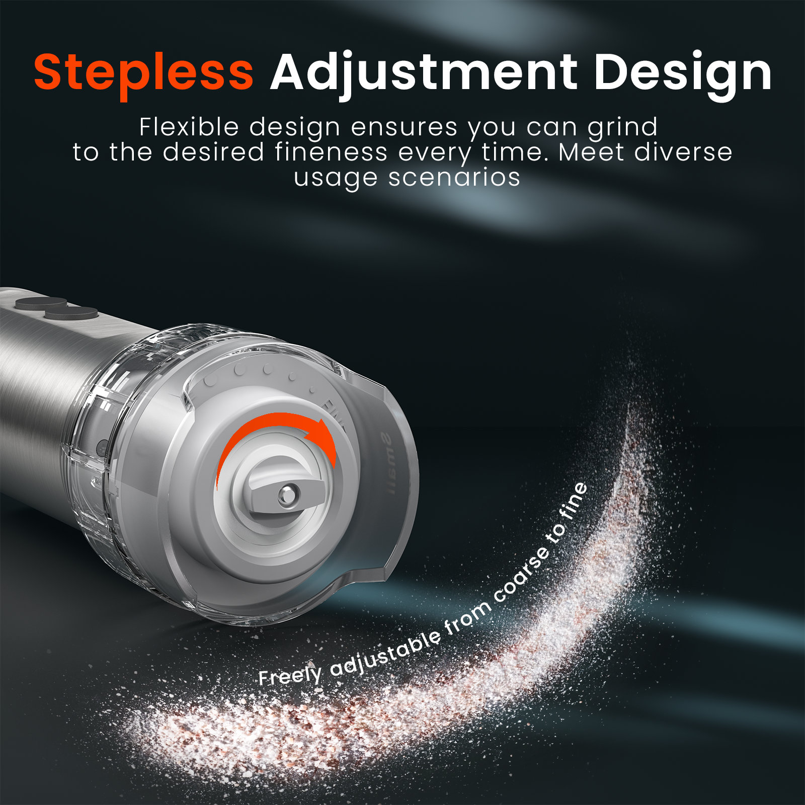 odiforgo salt and pepper electric grinder allows you to adjust how fine your grind can be 