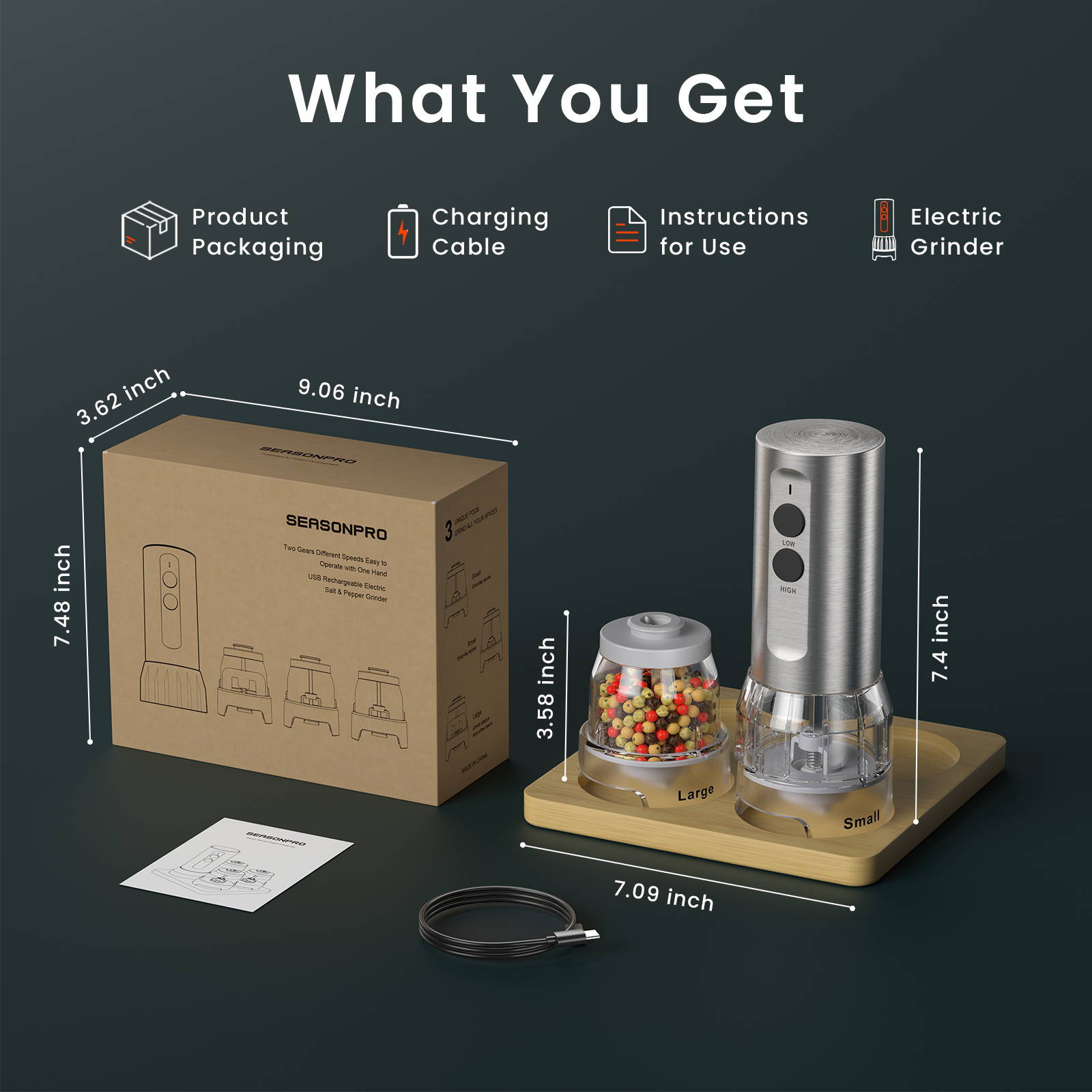 odiforgo salt and pepper electric grinder is well packaged