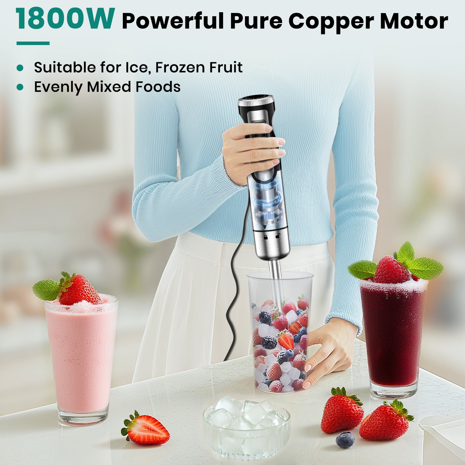 Odiforgo immersion blender 1800w motor