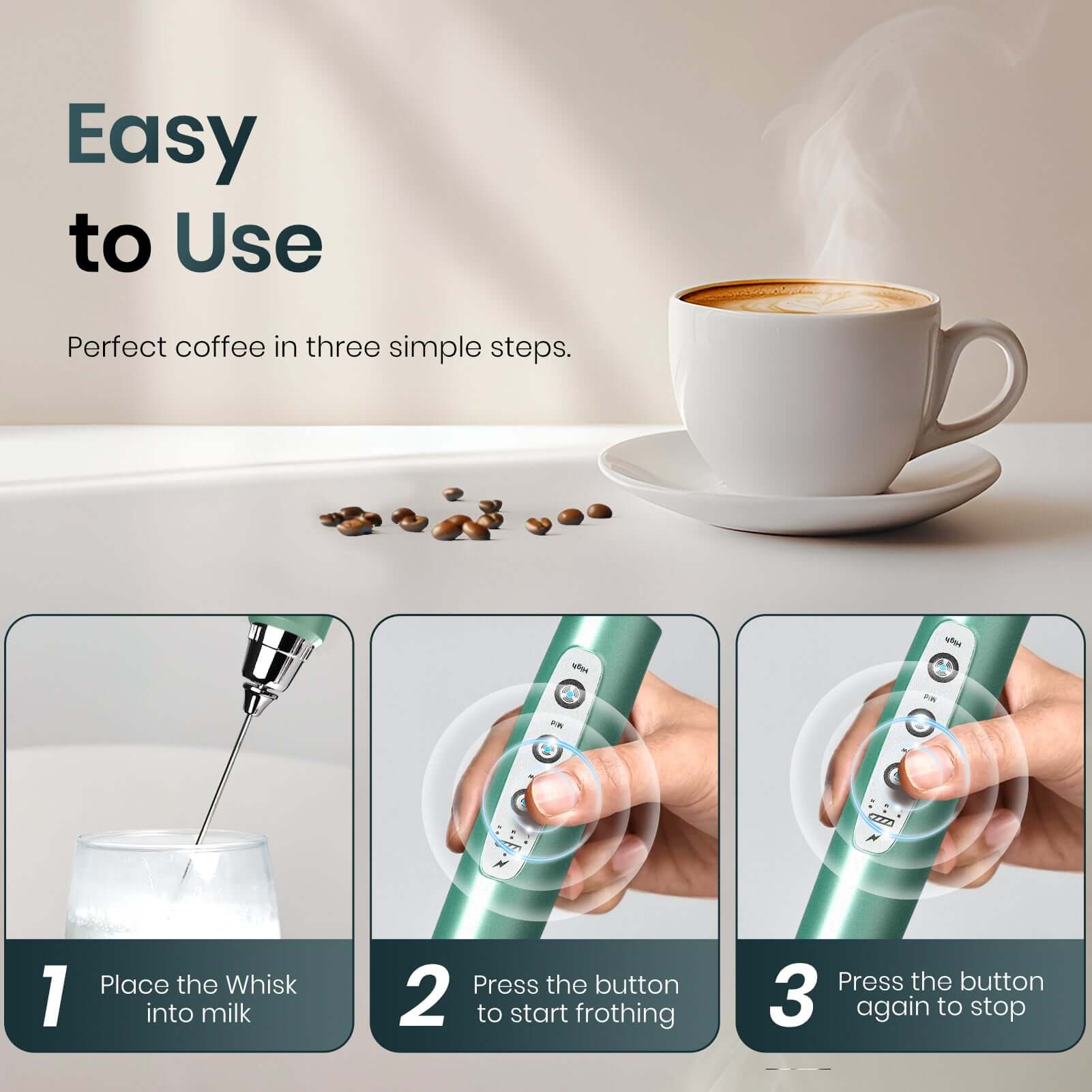 ODIFORGO Milk Frother Green Color