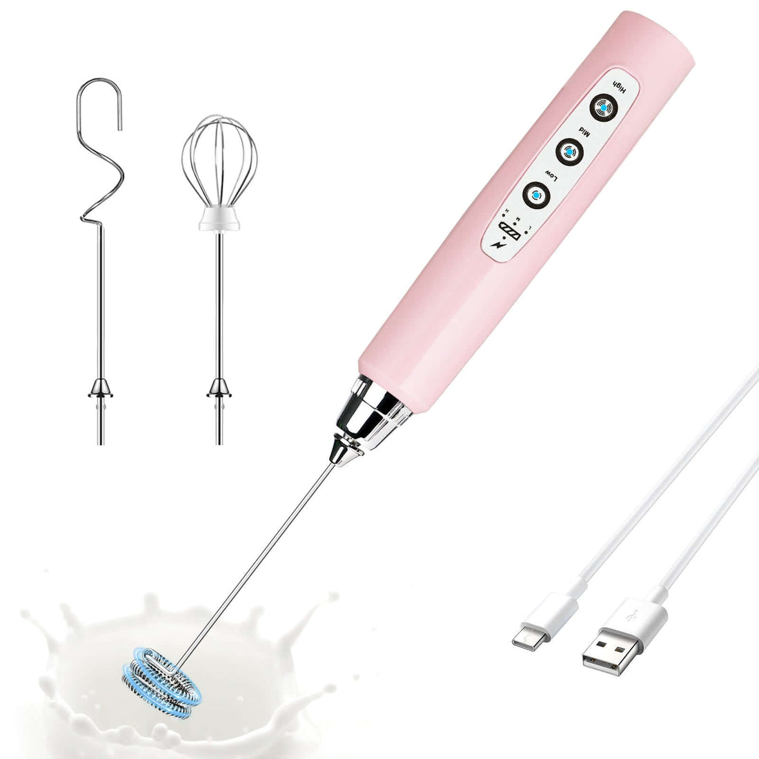 ODIFORGO Milk Frother Pink Color